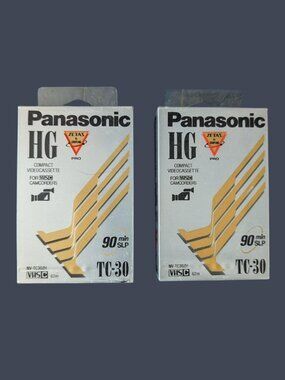 5/$25 Vintage Panasonic HG VHS-C Camcorder Tapes – TC-30 (90 min)
